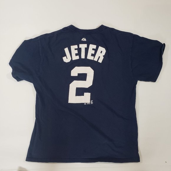 New york Yankees Dereck jeter 2 majestic jersey t-shirt size small - Picture 3 of 4